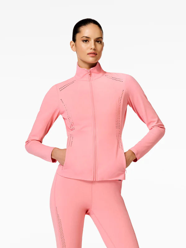 Veronique Zip Jacket  - Salmon Rose