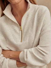 Load image into Gallery viewer, Hawley Half Zip Sweat  - Ivory Marl
