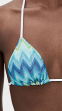 Load image into Gallery viewer, Triangle Bikini - Tassels and Faded Stripes
