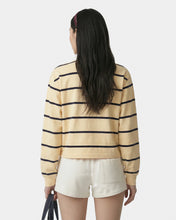 Load image into Gallery viewer, Serif Logo Rugby Polo - Almond/Navy
