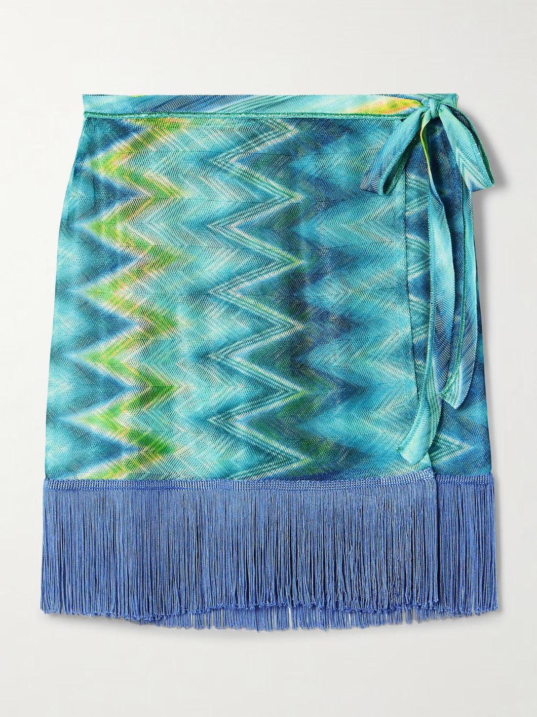 Wrap Skirt - Fringes and Faded Stripes