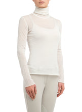 Load image into Gallery viewer, Dulcie Cashmere-Silk Turtle-Neck Layer - White
