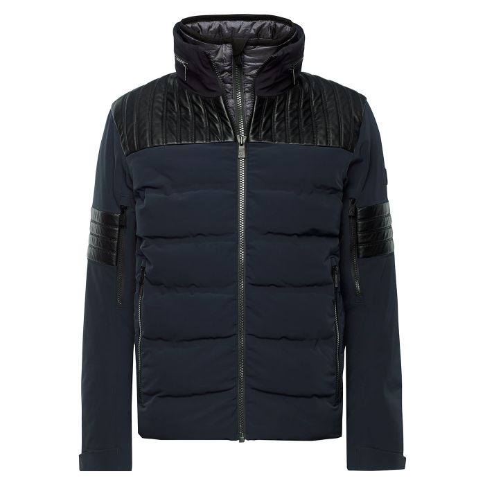 William Men Shoulder Patch Jacket - Dark Blue