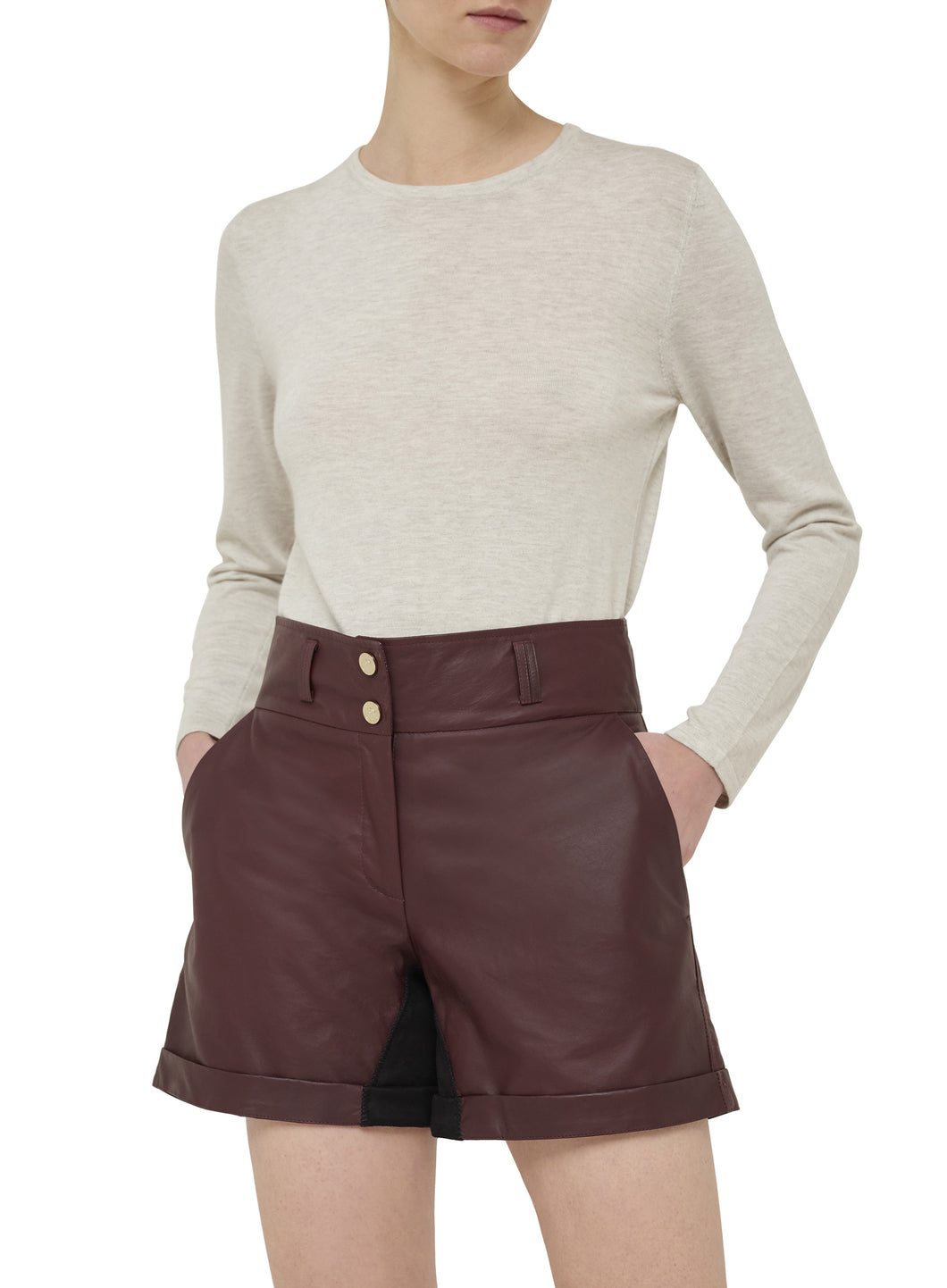 Faran Cashmere Round-Neck Layer - Ash White